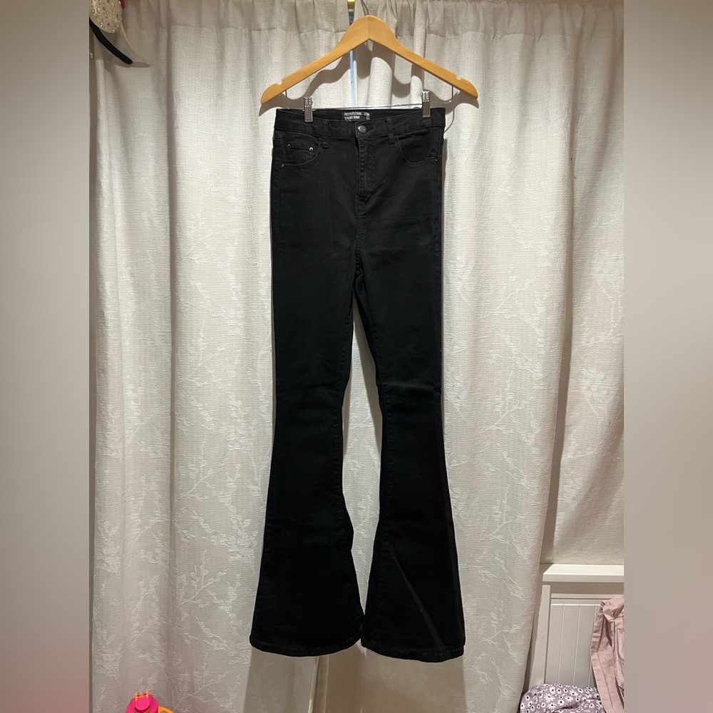 Pretty Little Thing Black High Rise Bell Bottom Jeans